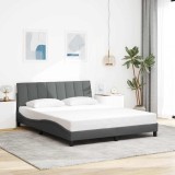 Cumpara ieftin Cadru de pat fără saltea, gri &icirc;nchis, 160x200 cm, textil