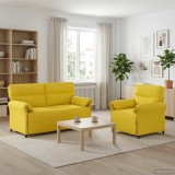 Cumpara ieftin Set de canapea 2 buc. Galben Deschis Tesatura