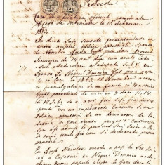 Document protocol de la 1883 din Grebenisu de Campie Mures timbre fiscale