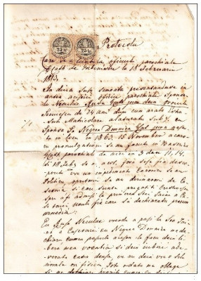 Document protocol de la 1883 din Grebenisu de Campie Mures timbre fiscale foto