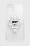 Karl Lagerfeld etui pentru telefon iPhone 15 Plus / 14 Plus 6.7 culoarea alb, KLHMP15MHMRSCHH