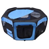 PawHut Parc pliabil pentru c&acirc;ini şi pisici, ţarc portabil pentru animale mici impermeabil din ţesătură Oxford &Oslash;90x41 cm Albastru | Aosom Romania