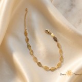 Cumpara ieftin Bratara Frunze Aurii , Bratara dama placata cu 3 straturi de aur 18K Brazilia, cu stanta, 19 cm + prelungire 5 cm