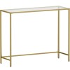 VASAGLE Masa de intrare, blat din sticla securizata, cadru metalic, 35x100x80cm, auriu Household NewTrend