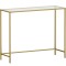 VASAGLE Masa de intrare, blat din sticla securizata, cadru metalic, 35x100x80cm, auriu Household NewTrend