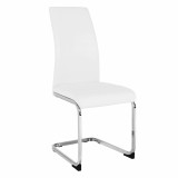 Cumpara ieftin Scaun tapiterie piele ecologica alba picioare crom Vatena 42x56x99 cm