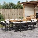 vidaXL Set mobilier de grădină cu perne, 13 piese, negru, poliratan 3211587