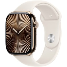 Apple Watch 10, GPS, Cellular, Carcasa Gold Titanium 46mm, Starlight Sport Band - M/L