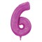 Balon Petrecere, MTA, Nr. 6, Fucsia Holografic, 60cm, Folie Aluminiu