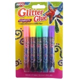 Cumpara ieftin Lipici colorat cu sclipici cu particule confetti,5 culori set