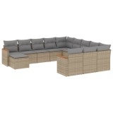 Cumpara ieftin Set canapele de gradina, 12 piese, cu perne, bej, poliratan
