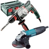Metabo UHE 2660-2 QUICK + Makita - GA5030R - Rotopercutor SDS-Plus 800 W 2.8 J mandrina interschimbabila valiza speciala + Polizor unghiular cu fir 72