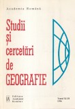 Academia Romana - Studii si cercetari de geografie, Tomul XLIII, 1996, 201 pagini, format brosat, Editura Academiei