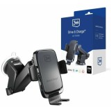 Incarcator Auto Wireless 3mk Drive&amp;amp;Charge Quick Charge 15W Negru