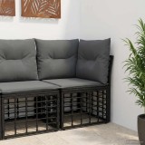 vidaXL Unitate canapea colțară modulară pentru exterior Negru 42026725