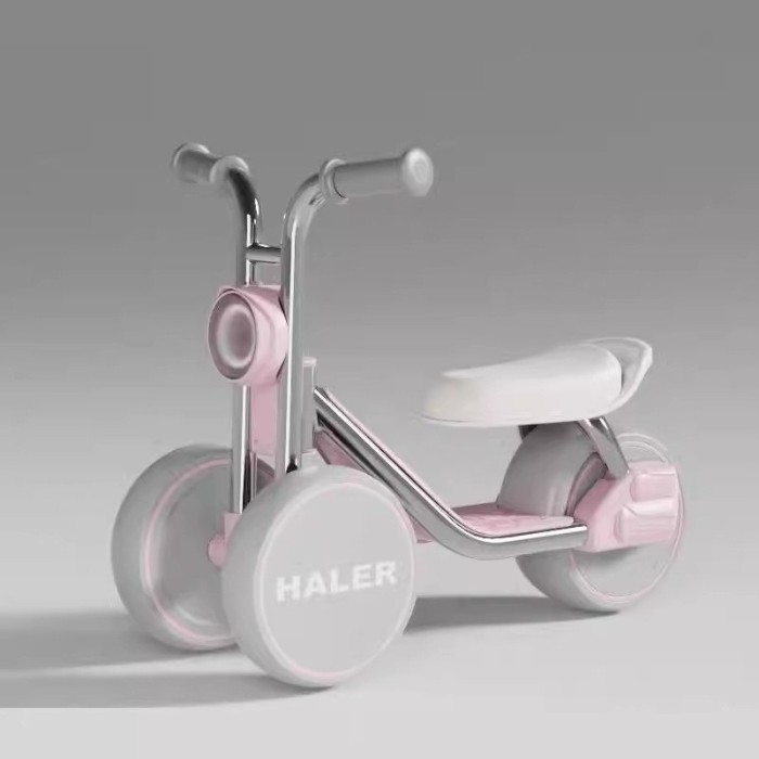 Children&#039;s scooter-tricycle anti-rollover music light yo-yo car-color: rhine pink