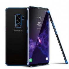 Husa Samsung Galaxy S9 Transparent cu Margini Albastre foto
