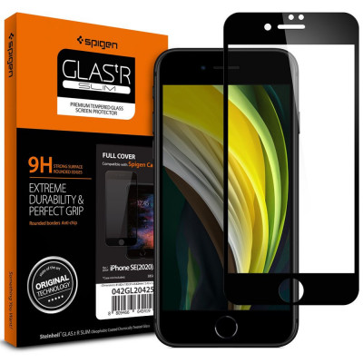 Folie de protectie Spigen Glass FC pentru Apple iPhone 7/8/SE 2020/2022 Negru foto