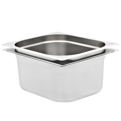 vidaXL Recipiente Gastronorm 2 buc. GN 1/2 150 mm oțel inoxidabil 50889 foto