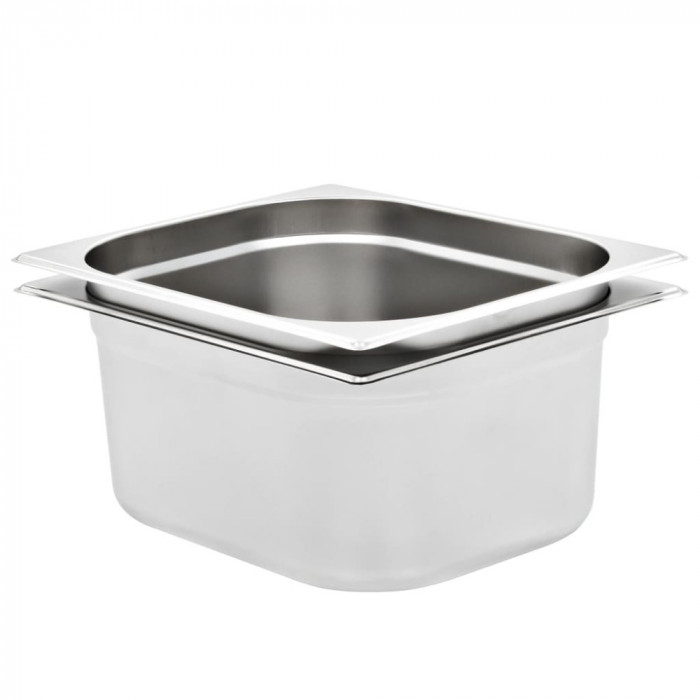 vidaXL Recipiente Gastronorm 2 buc. GN 1/2 150 mm oțel inoxidabil 50889