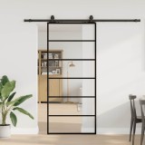vidaXL Ușă glisantă cu set de feronerie neagră 90x205 cm Sticlă ESG 3375928