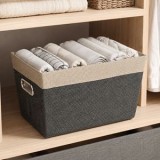 Cos de Depozitare Gri cu Manere Metalice 40x28x23cm, CMCLASS