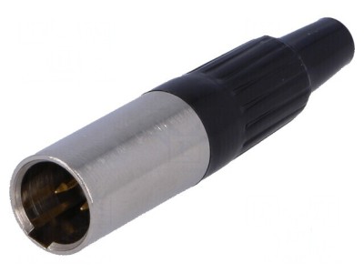 Conector XLR mini mufă tată PIN 3 cablu lipire drept foto