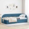 vidaXL Cadru de pat colțar cu headboard albastru 80 x 200 cm Catifea