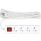 VOREL Prelungitor electric cu impamantare, 4 prize, 3 m, Alb, Plastic, ON/OFF