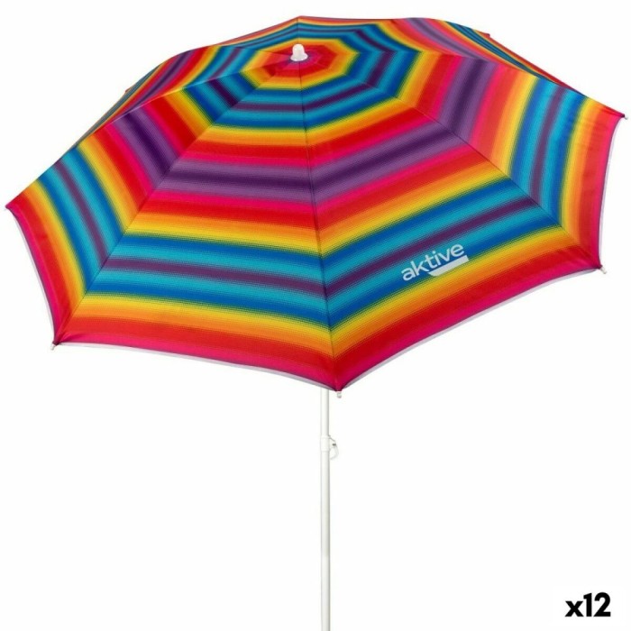 Umbrelă Aktive Multicolor 180 x 185 x 180 cm (12 Unități)