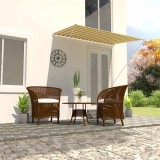 VidaXL Copertină retractabilă, galben și alb, 200 x 150 cm