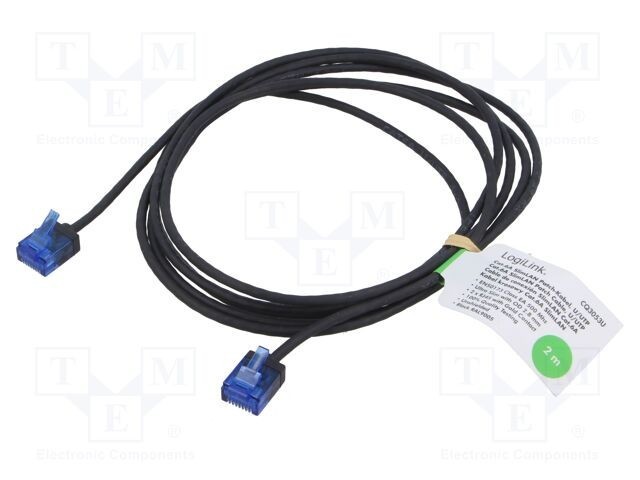Cablu patch LOGILINK RJ45 U/UTP Cat 6a litat 2m negru