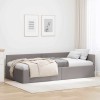 Cadru de pat colțar cu headboard Gri taupe 90 x 200 cm