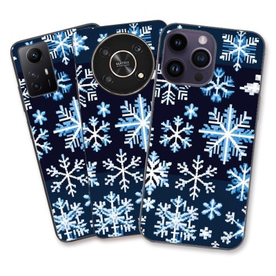 Husa Apple iPhone 11 Pro Max Silicon Gel Tpu Model Pixel Art Snowflakes foto