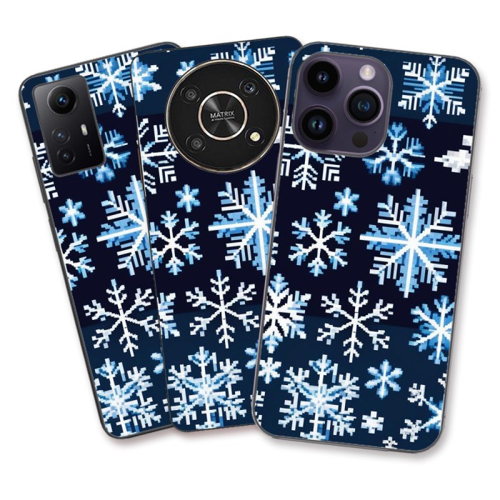 Husa Apple iPhone 11 Silicon Gel Tpu Model Pixel Art Snowflakes