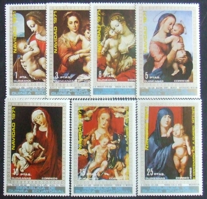 R.Guinea Ecuatoriala. -PICTURI RELIGIOASE-CRACIUN 1971-SERIE 7 V.-MNH.**GEQ 012