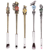 Cumpara ieftin Set 5 pensule pentru machiaj anime tematice, gold, Wizard