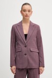 United Colors of Benetton sacou culoarea violet, un singur r&acirc;nd de nasturi, cu imprimeu, 2X8MDW02H