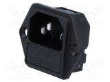 Conector alimentare AC soclu tată 10A 250VAC IEC 60320 SCHURTER