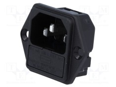 Conector alimentare AC soclu tată 10A 250VAC IEC 60320 SCHURTER