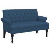 Cumpara ieftin Banca cu spatar, albastru, 120x62x75,5 cm, textil
