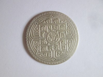 Rara! Nepal 1 Mohar 1803-1833 argint in stare foarte buna,moneda din imagini foto