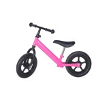 Bicicleta fara pedale cu scaun reglabil si jante negre 12 inch-Culoare Roz