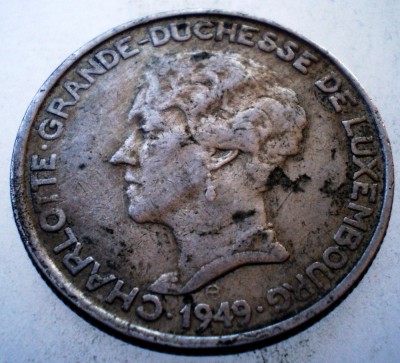 1.137 LUXEMBURG LUXEMBOURG CHARLOTTE 5 FRANG FRANCS FRANCI 1949 foto