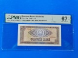 5lei din 1966 PMG67EPQ