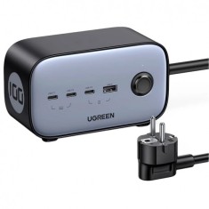 Prelungitor UGREEN CD270, 100W, 5A, 1 x USB-A - 3 x USB-C - 2 x Schuko, Gri