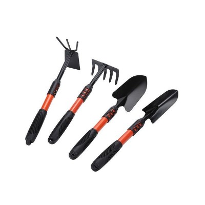 Set 4 unelte de gradina eMazing cu maner extensibil, pentru prelucrare sol, plantare si ingrijire plante foto