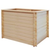 Cumpara ieftin Strat &icirc;nălțat de grădină, 100 x 100 x 80 cm, lemn de pin, 19 mm