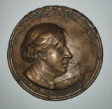 ION DIMITRIU - BARLAD, &quot; GEORGE ENESCU - PLACHETA JUBILIARA&quot; , bronz, 1931