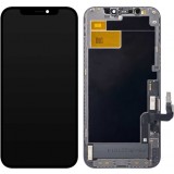 Display cu Touchscreen JK pentru Apple iPhone 12 / 12 Pro, cu Rama, Versiune LCD In-Cell, Negru